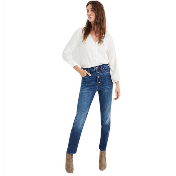 NWT-Madewell Tall Perfect Vintage Jeans In Barnsdale Wash Button -Front … - Picture 6 of 6